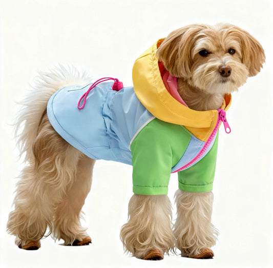 Dog Outdoor Jacket – Lightweight, Breathable Windbreaker for Small Dogs｜Waterproof, Dirt-Resistant｜Leash-Friendly Design